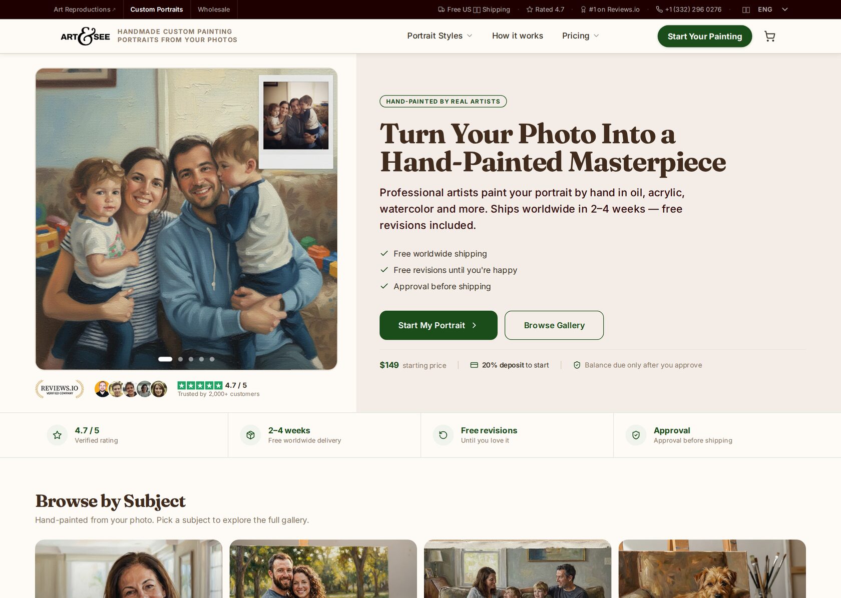 Art & See Portraits — AI-assisted custom-art commerce