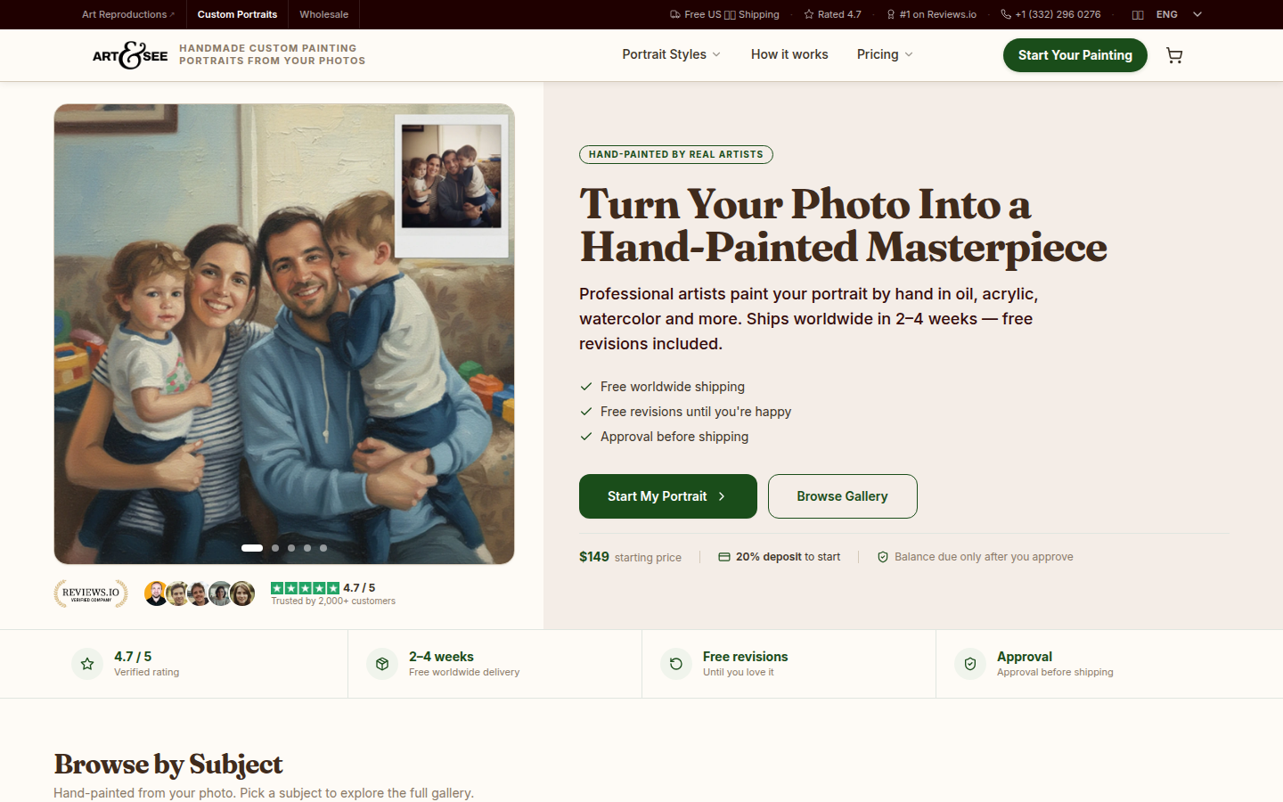 Photos-to-Paintings — live storefront