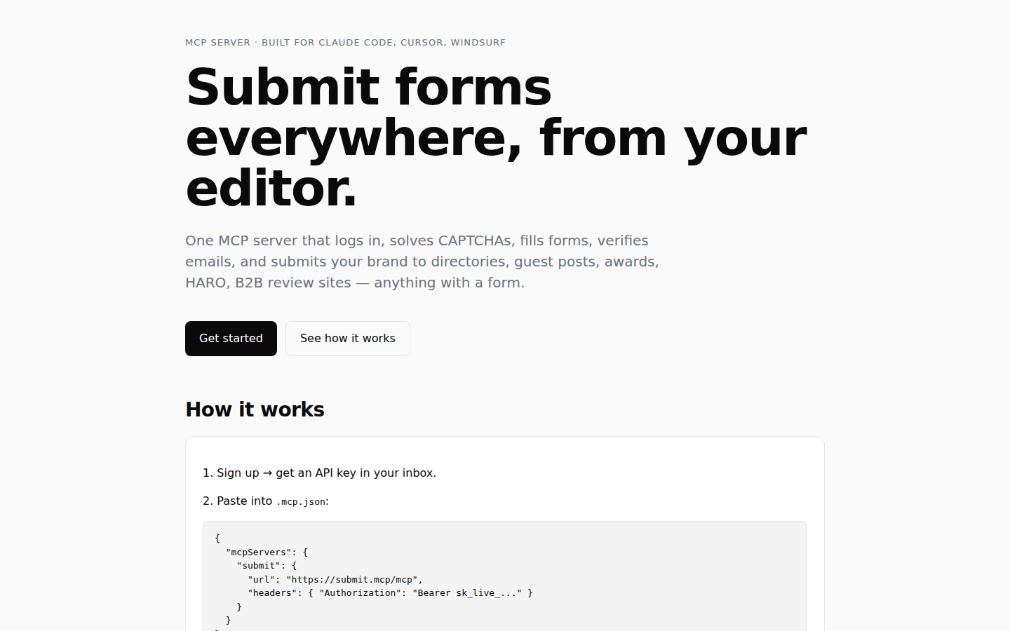 Submit — live product